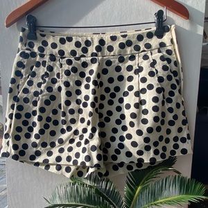 J CREW Black White Polka Dot Shorts High Waisted